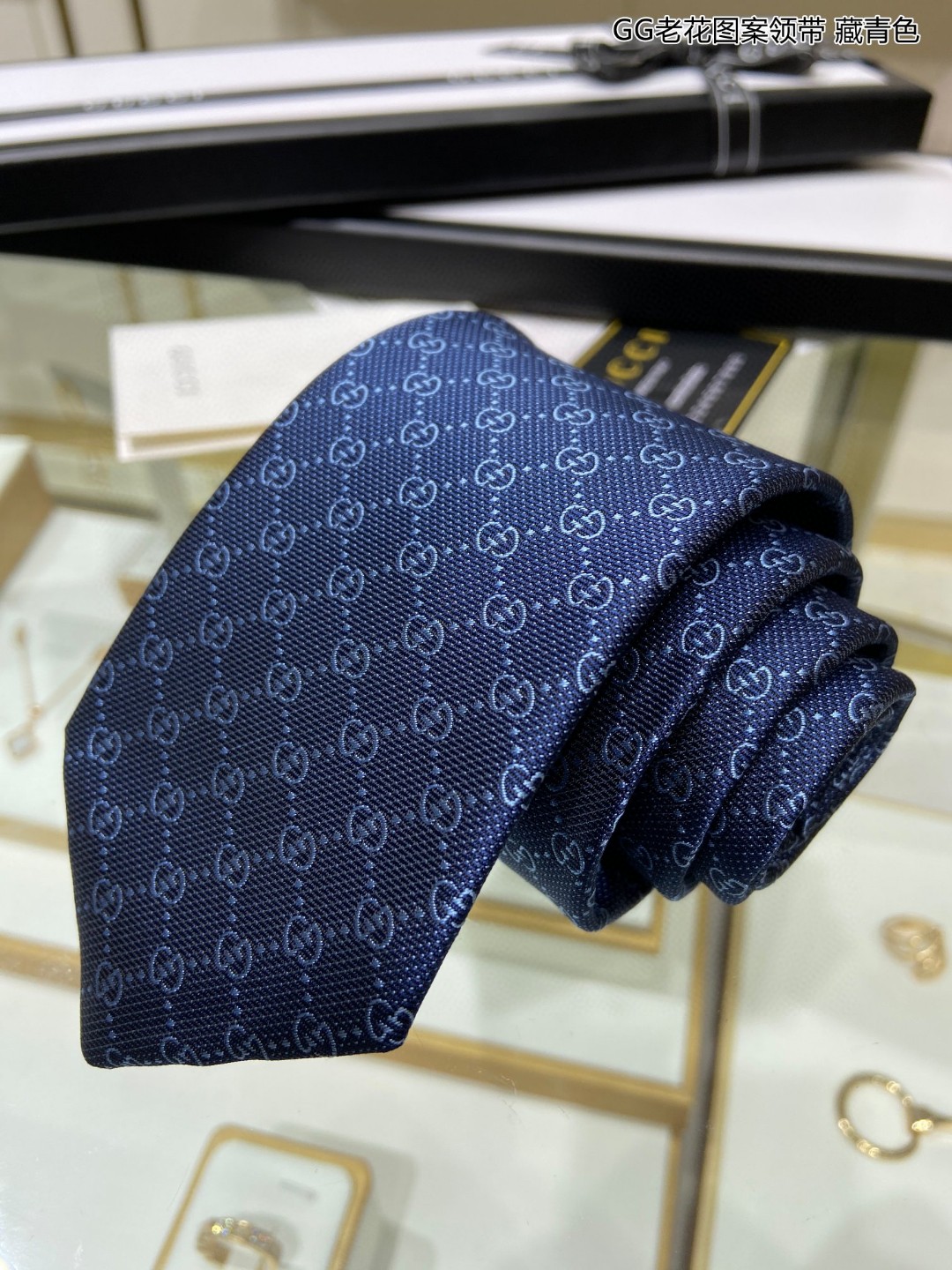 G家专柜新款GG标识印花领带男士领带