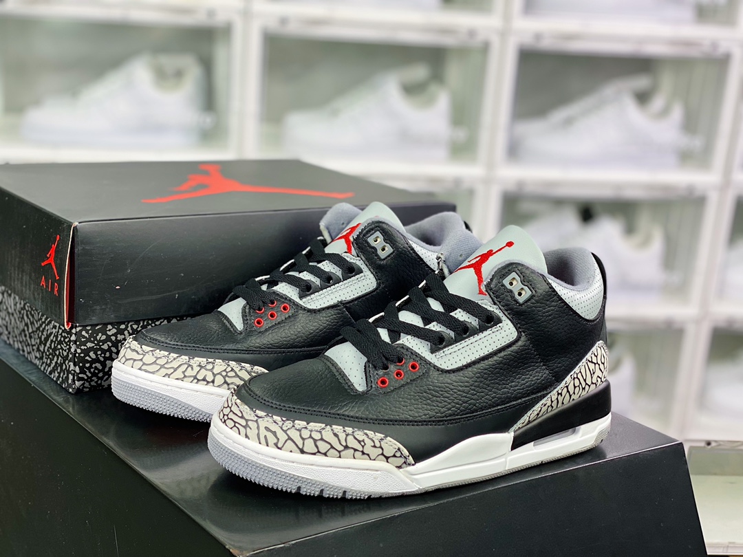 300 Air Jordan 3 Retro OG”Black Cement”迈克尔·乔丹AJ3代中帮“黑水泥爆裂纹”854262-001
