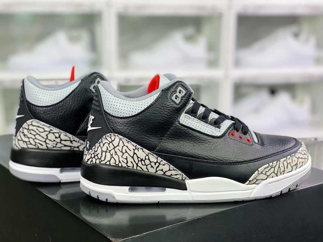 300 Air Jordan 3 Retro OG”Black Cement”迈克尔·乔丹AJ3代中帮“黑水泥爆裂纹”854262-001