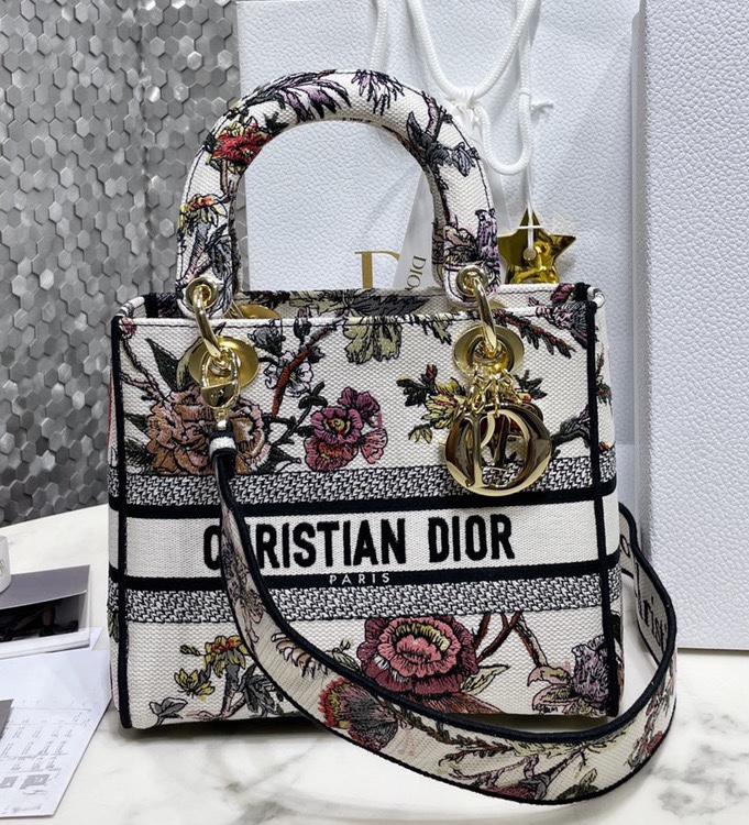 We Curate The Best
 Dior Bags Handbags China Sale
 Gold Embroidery Lady Mini