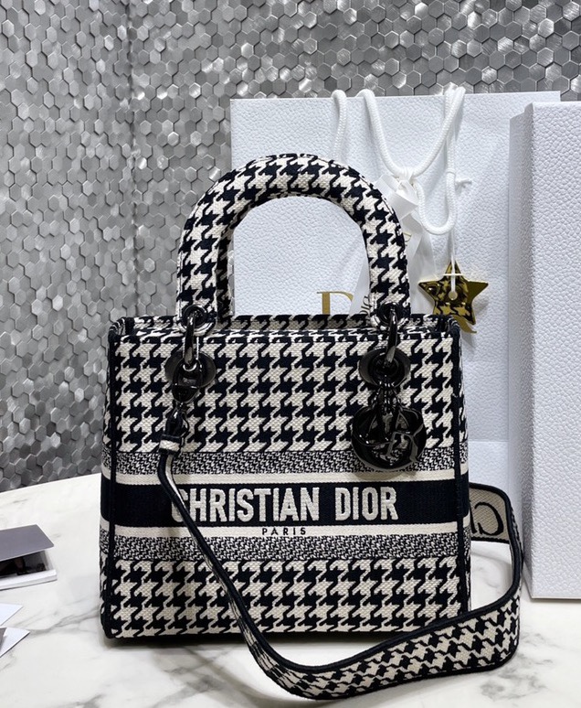 Dior Bags Handbags High Quality Designer
 Black White Embroidery Lady