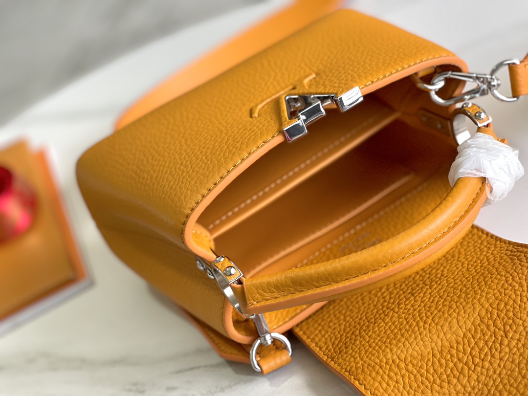 This Capucines Mini handbag showcases the subtle sheen of delicate - Bag 9