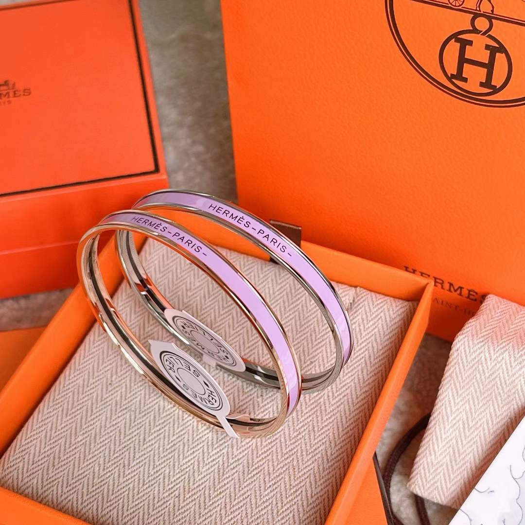 Hermes Jewelry Bracelet Purple Engraving