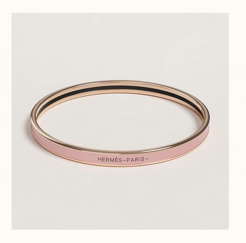 Hermes Jewelry Bracelet Pink Engraving