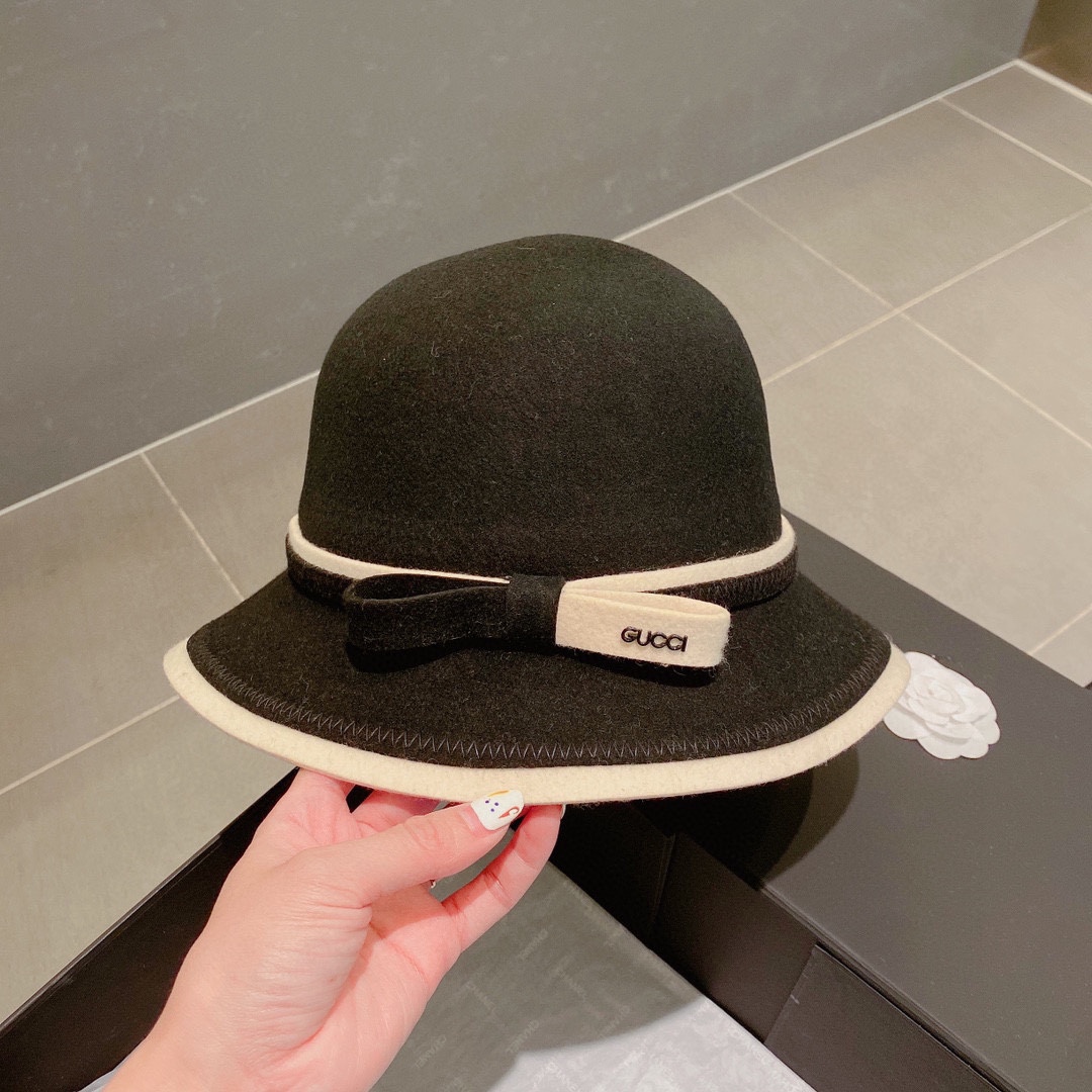 Gucci Hats Bucket Hat Straw Hat Wool Fall/Winter Collection Fashion
