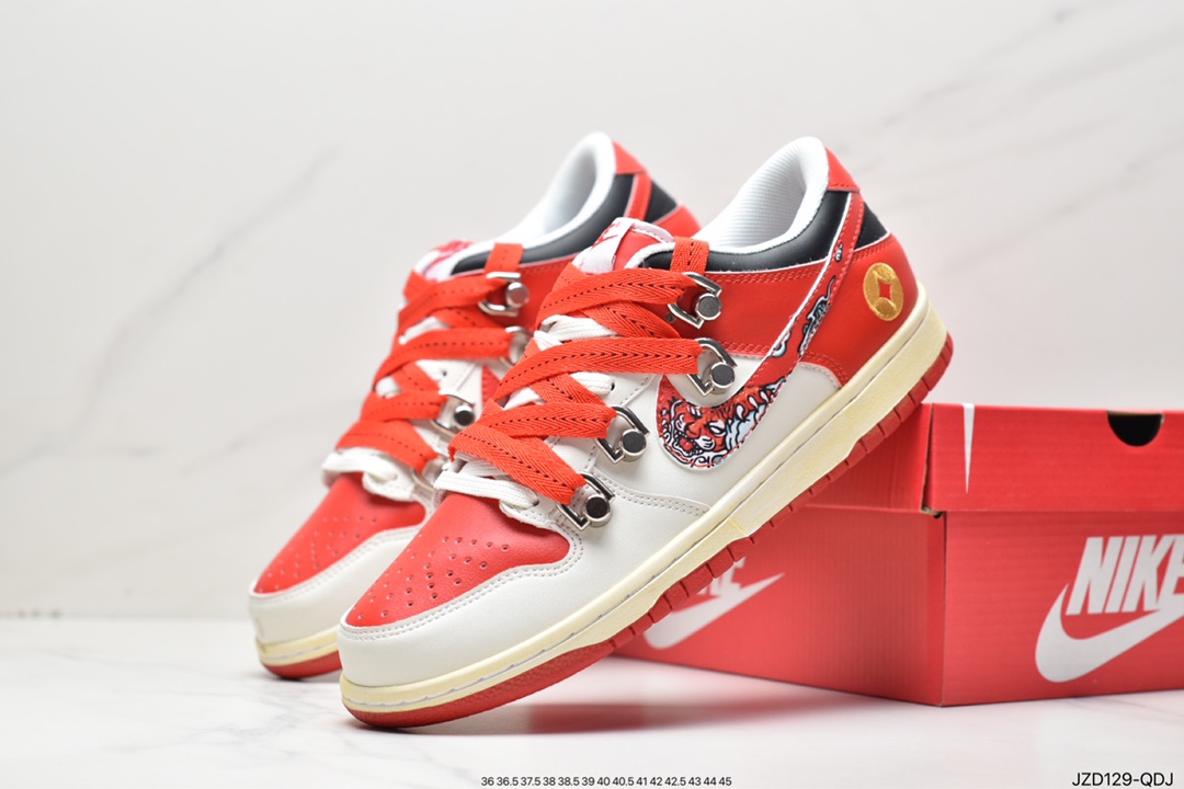 Nike SB Dunk Retro Low ”White/University Red” dunk series low to help CW1590-600