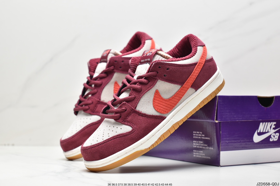 140 Skate Like a Girl x 耐克/Nike SB Dunk Low 和平酒红联名灯芯绒低帮DX4589-600