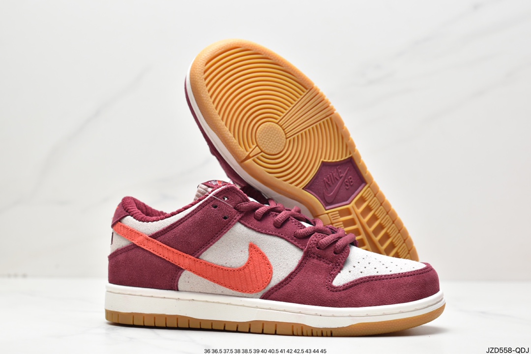 140 Skate Like a Girl x 耐克/Nike SB Dunk Low 和平酒红联名灯芯绒低帮DX4589-600