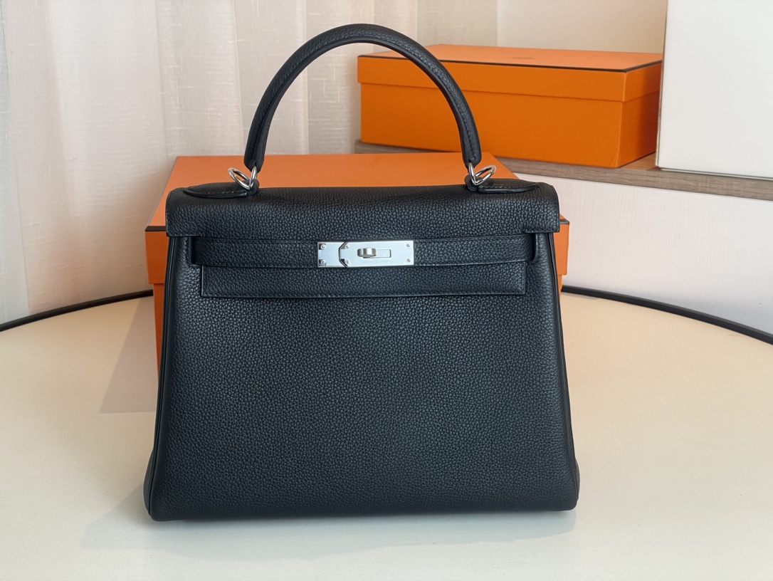 Hermes Kelly 7 Star
 Handbags Crossbody & Shoulder Bags Black Silver Hardware