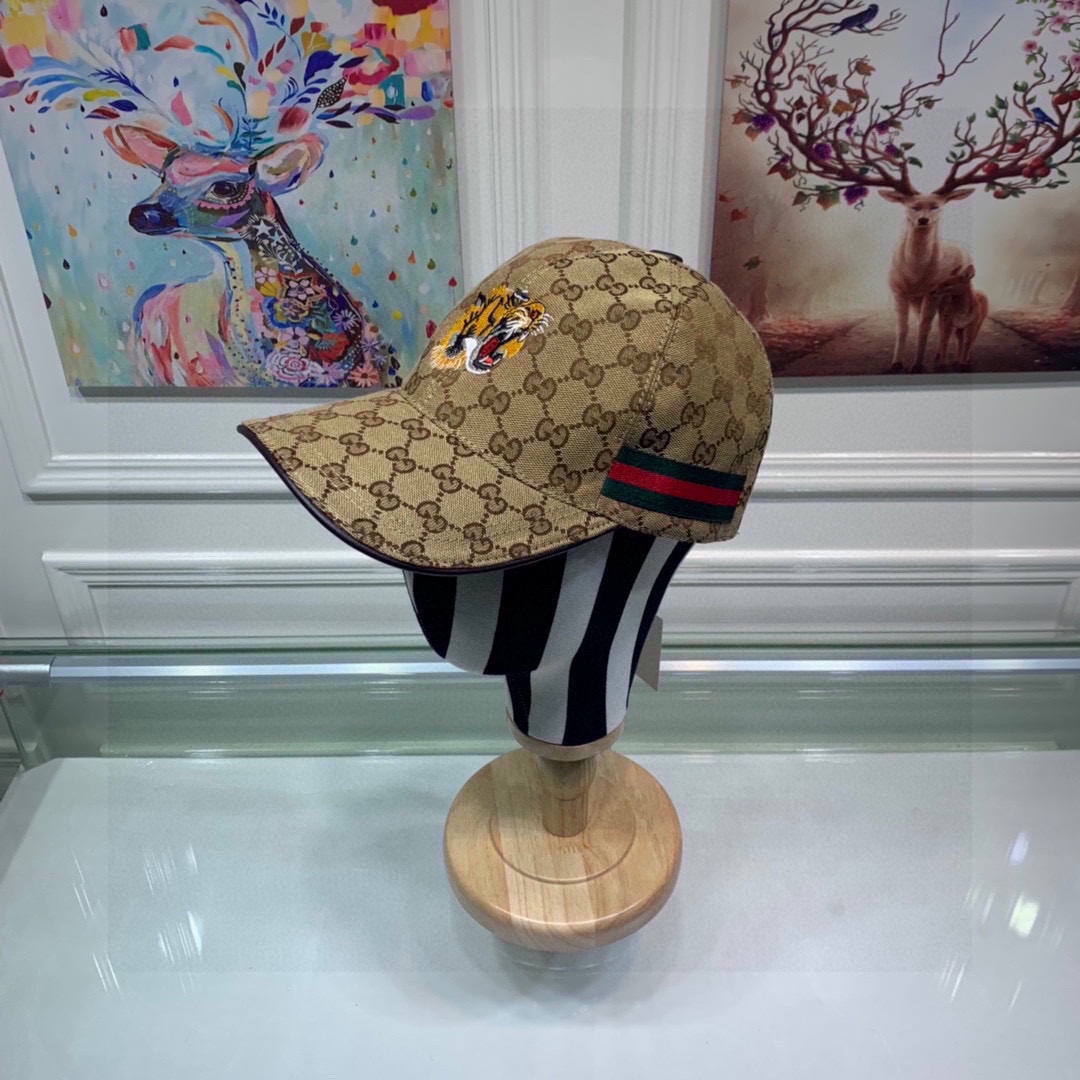 Gucci Hats Baseball Cap Embroidery Canvas Cowhide Fashion