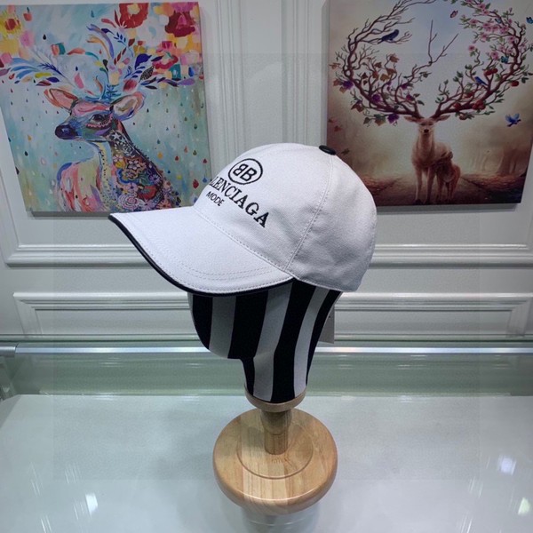 Shop Now Balenciaga Hats Baseball Cap Black White Embroidery Canvas Cowhide