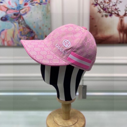 Gucci Classic Baseball Cap - Pink Embroidered Logo, Adjustable, Unisex Design 1 Gucci Classic Baseball Cap - Pink Embroidered Logo, Adjustable, Unisex Design