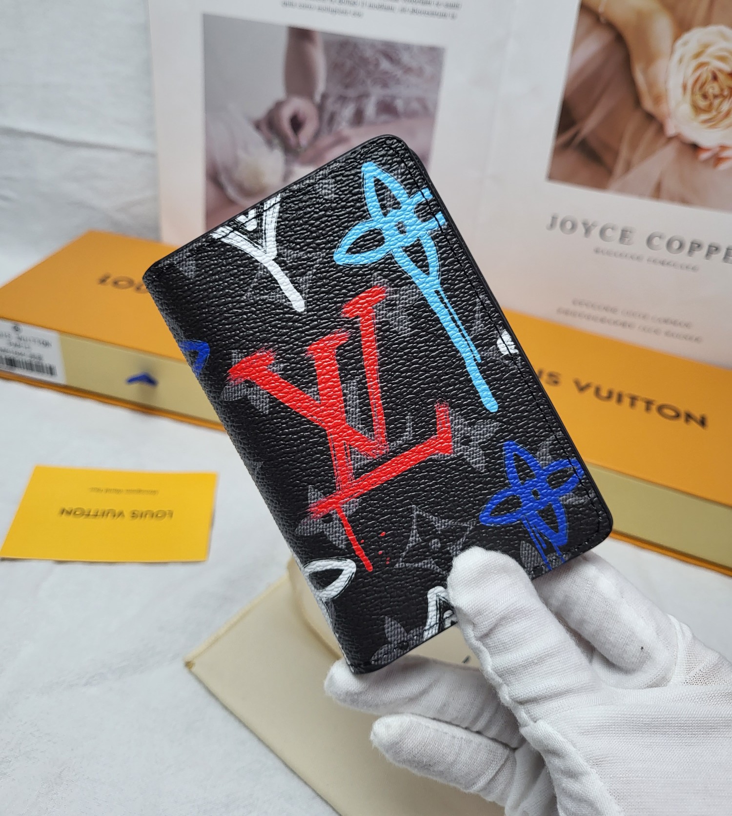 Leather card holder front view