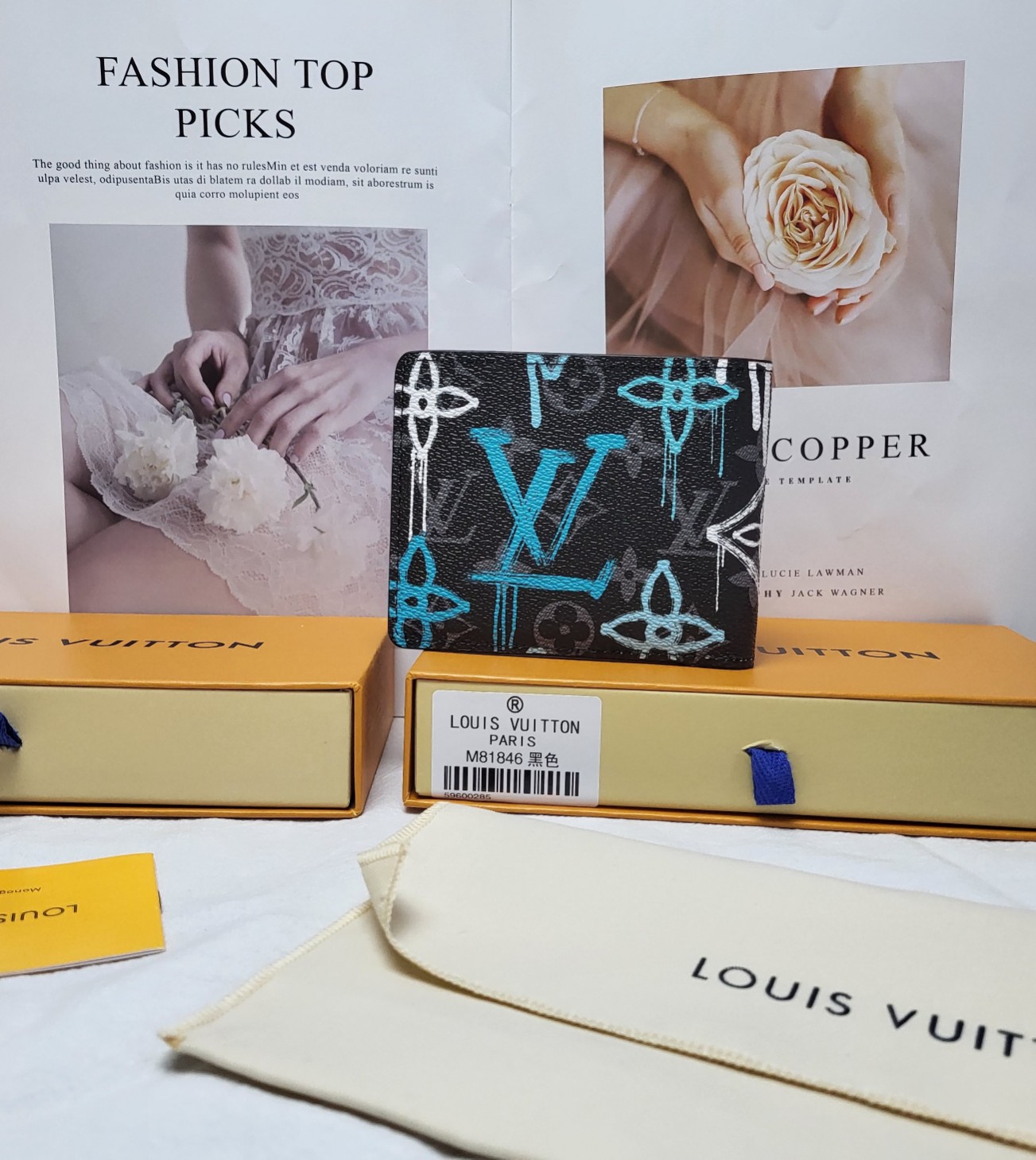 Leather bifold wallet back view