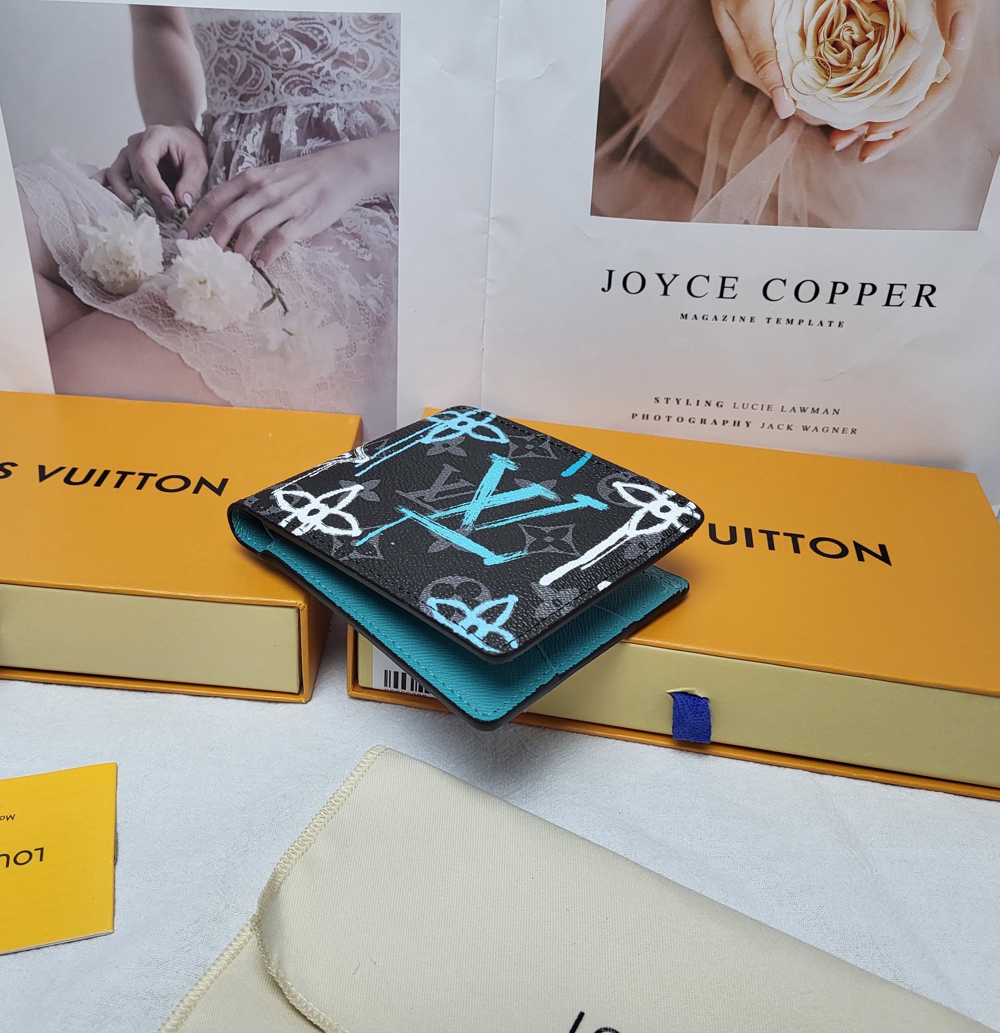 Leather bifold wallet in pocket