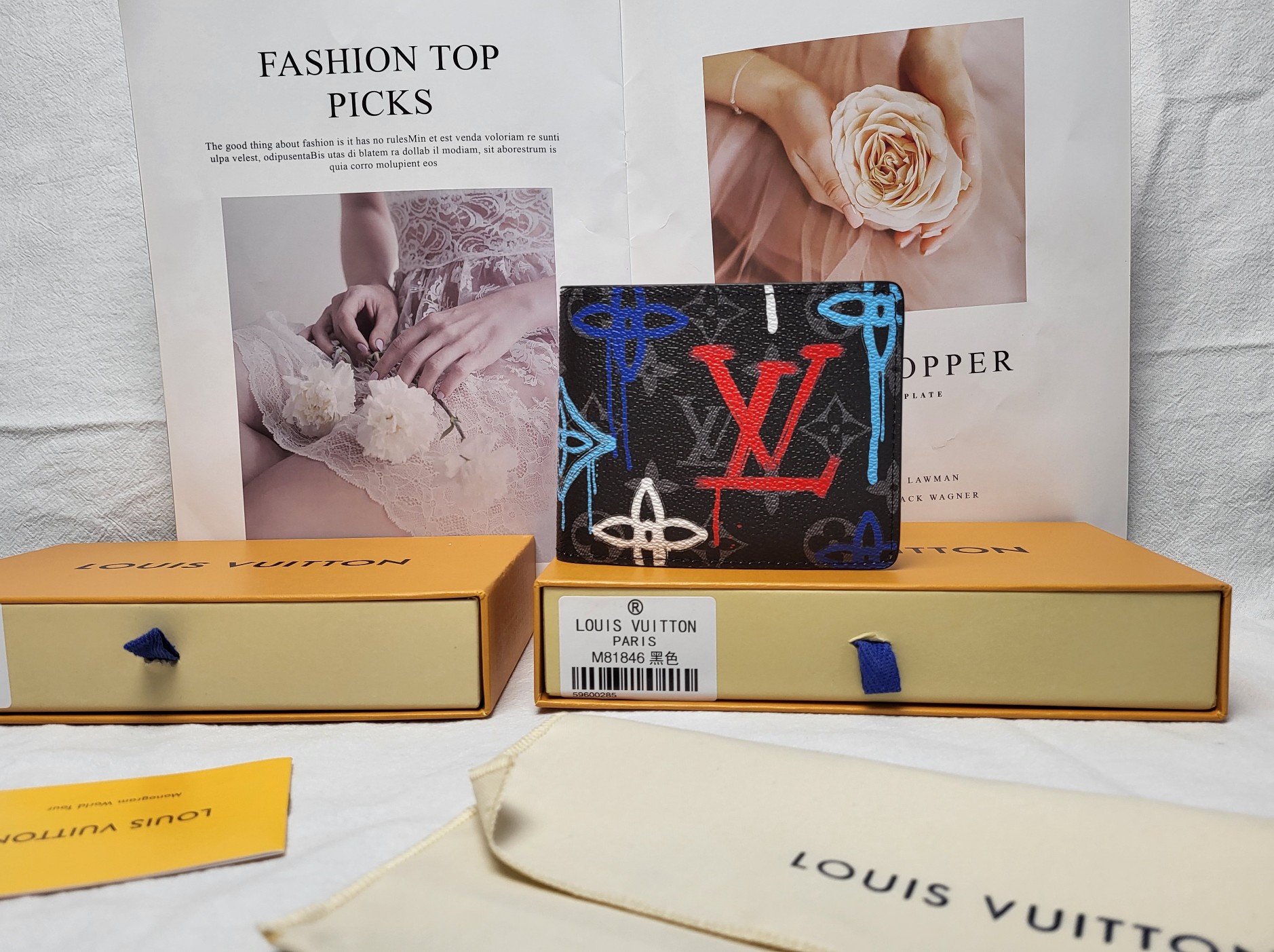 Close-up of leather wallet texture and stitching