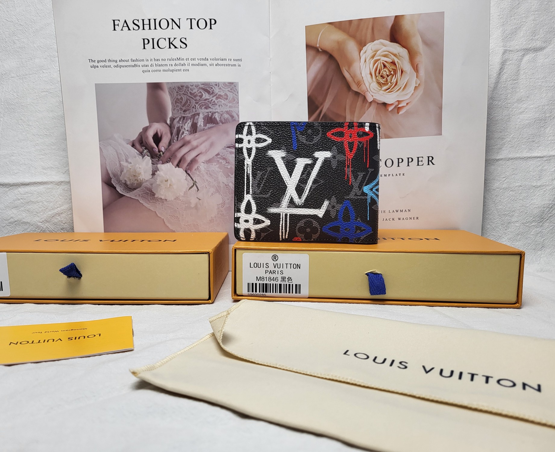 Leather bifold wallet back view