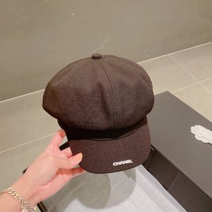 Chanel Hats Baseball Cap Black White Fall/Winter Collection
