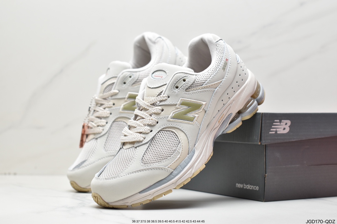 NB ML2002 Series Retro Daddy Style Casual Sports Jogging Shoes ”Leather Light Beige Gray” M2002R3