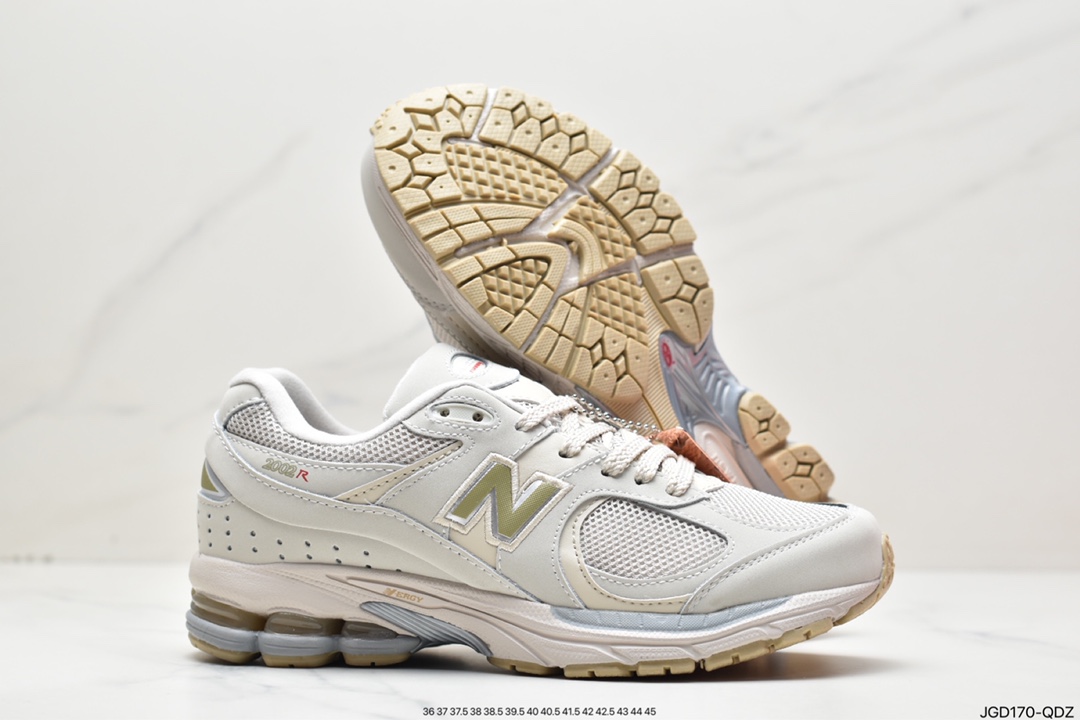 NB ML2002 Series Retro Daddy Style Casual Sports Jogging Shoes ”Leather Light Beige Gray” M2002R3