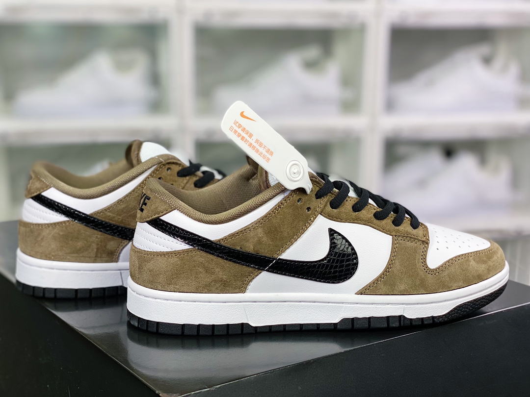 220 SB Dunk Low SP”Trail End Brown”扣篮系列低帮休闲运动滑板板鞋“翻毛棕白黑蛇纹”304292-102