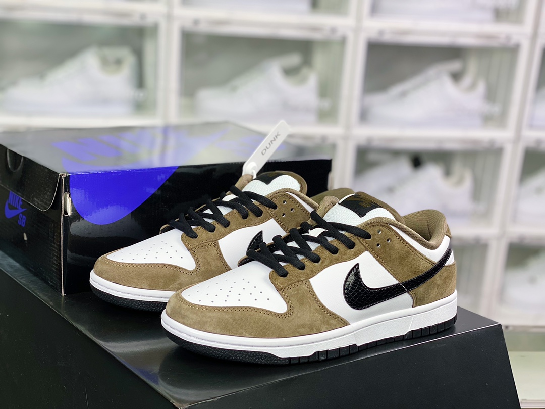 220 SB Dunk Low SP”Trail End Brown”扣篮系列低帮休闲运动滑板板鞋“翻毛棕白黑蛇纹”304292-102