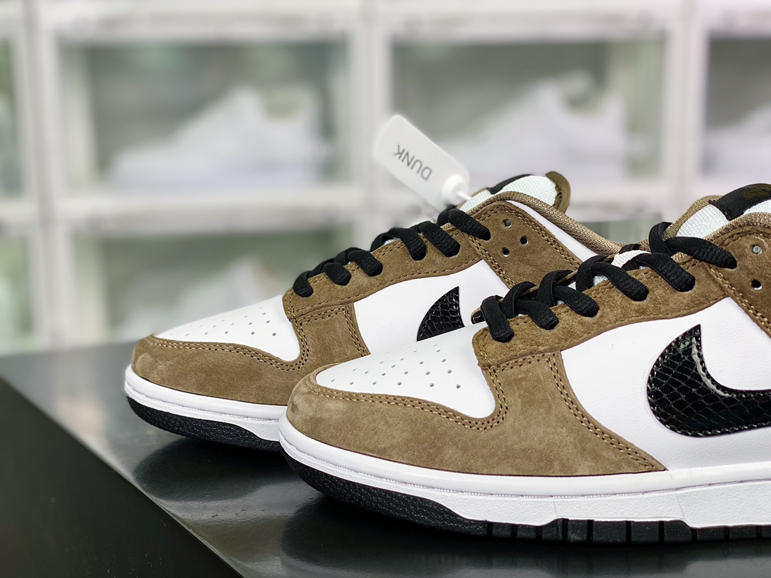 220 SB Dunk Low SP”Trail End Brown”扣篮系列低帮休闲运动滑板板鞋“翻毛棕白黑蛇纹”304292-102