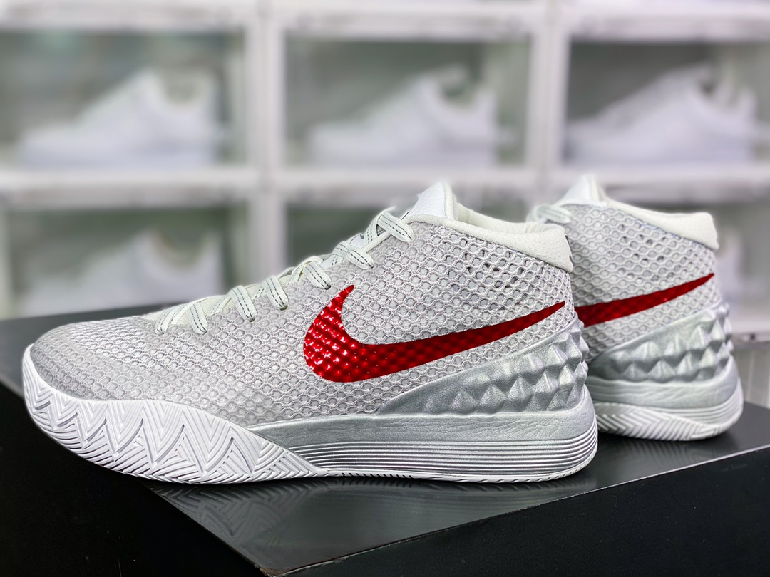 320 Kyrie 1 GS”World 1 People”欧文7代室内休闲运动中帮篮球鞋“白灰红”812559-160