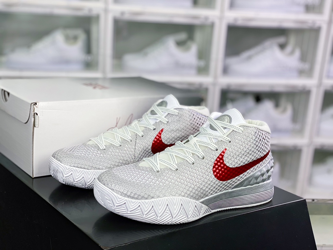 320 Kyrie 1 GS”World 1 People”欧文7代室内休闲运动中帮篮球鞋“白灰红”812559-160