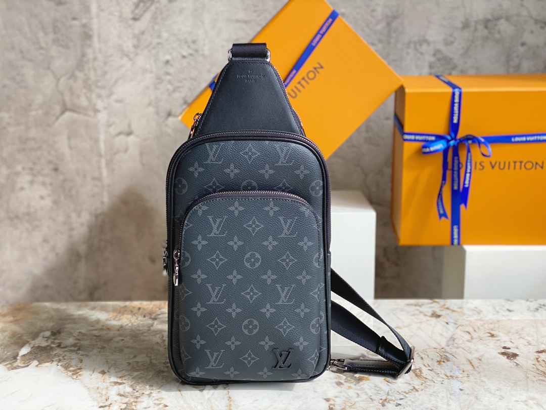 Louis Vuitton LV Avenue Bolsa de Cinturón y Riñonera Bolsos cruzados y bandoleras Negro Monogram Eclipse Lona M46327