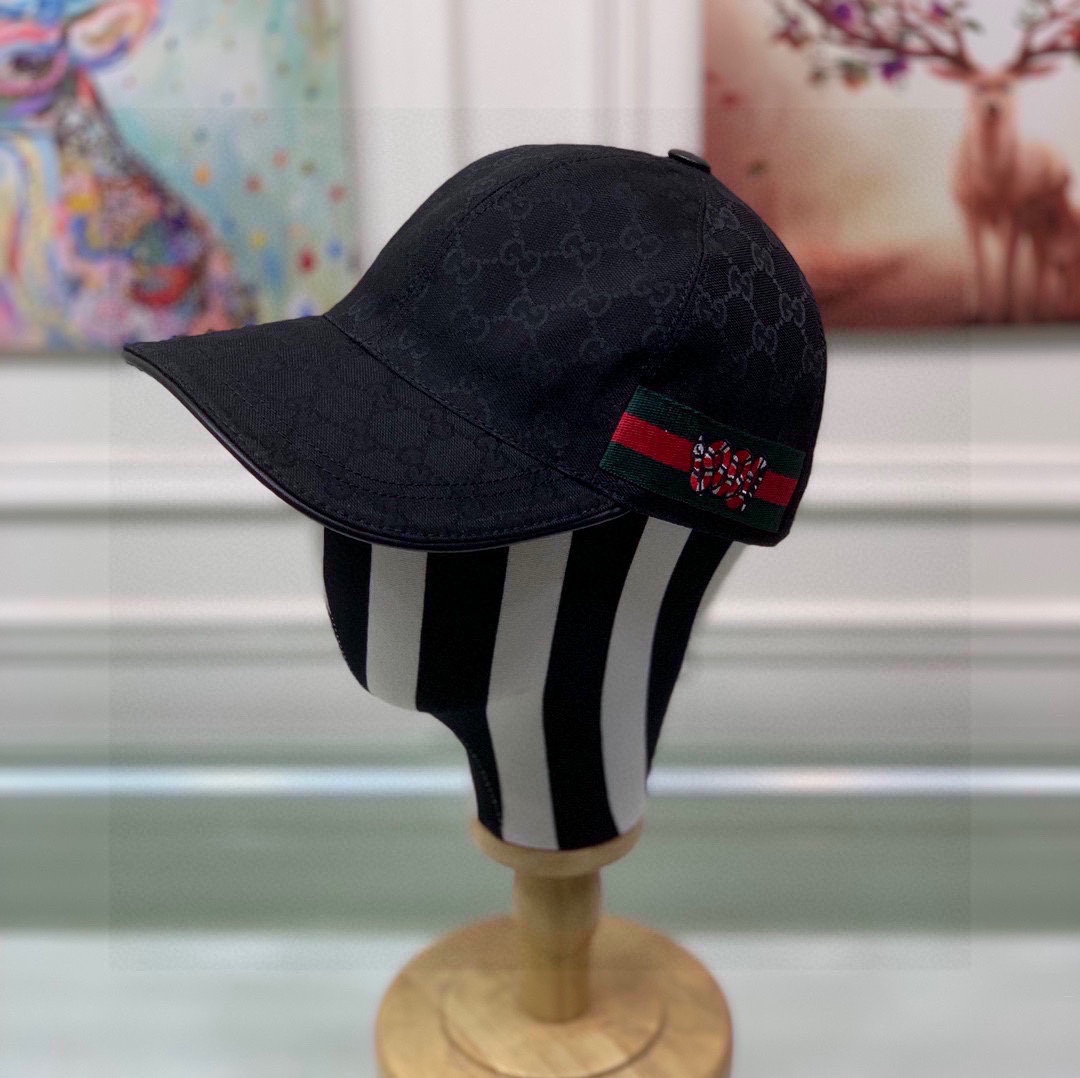 Gucci Hats Baseball Cap Embroidery Canvas Cotton Cowhide Fashion