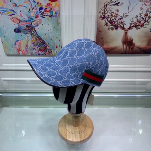 Gucci Baseball Cap With GG Denim Jacquard and Adjustable Strap - Unisex 1 Gucci Baseball Cap With GG Denim Jacquard and Adjustable Strap - Unisex