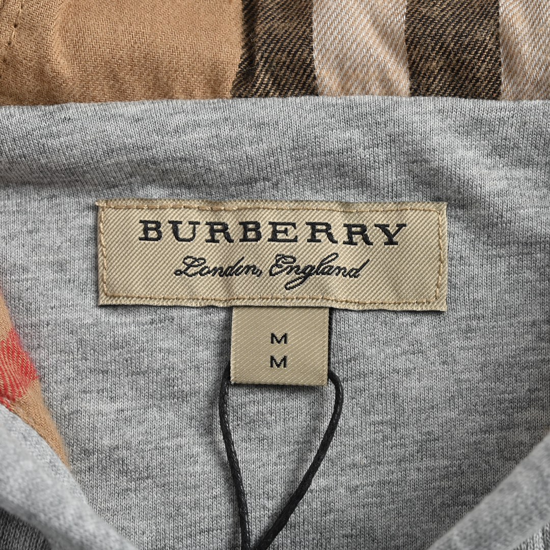 Burberry/巴宝莉 22Fw 刺绣战马帽子格纹拉链卫衣