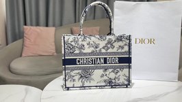 Dior Book Tote Handbags Tote Bags White Embroidery