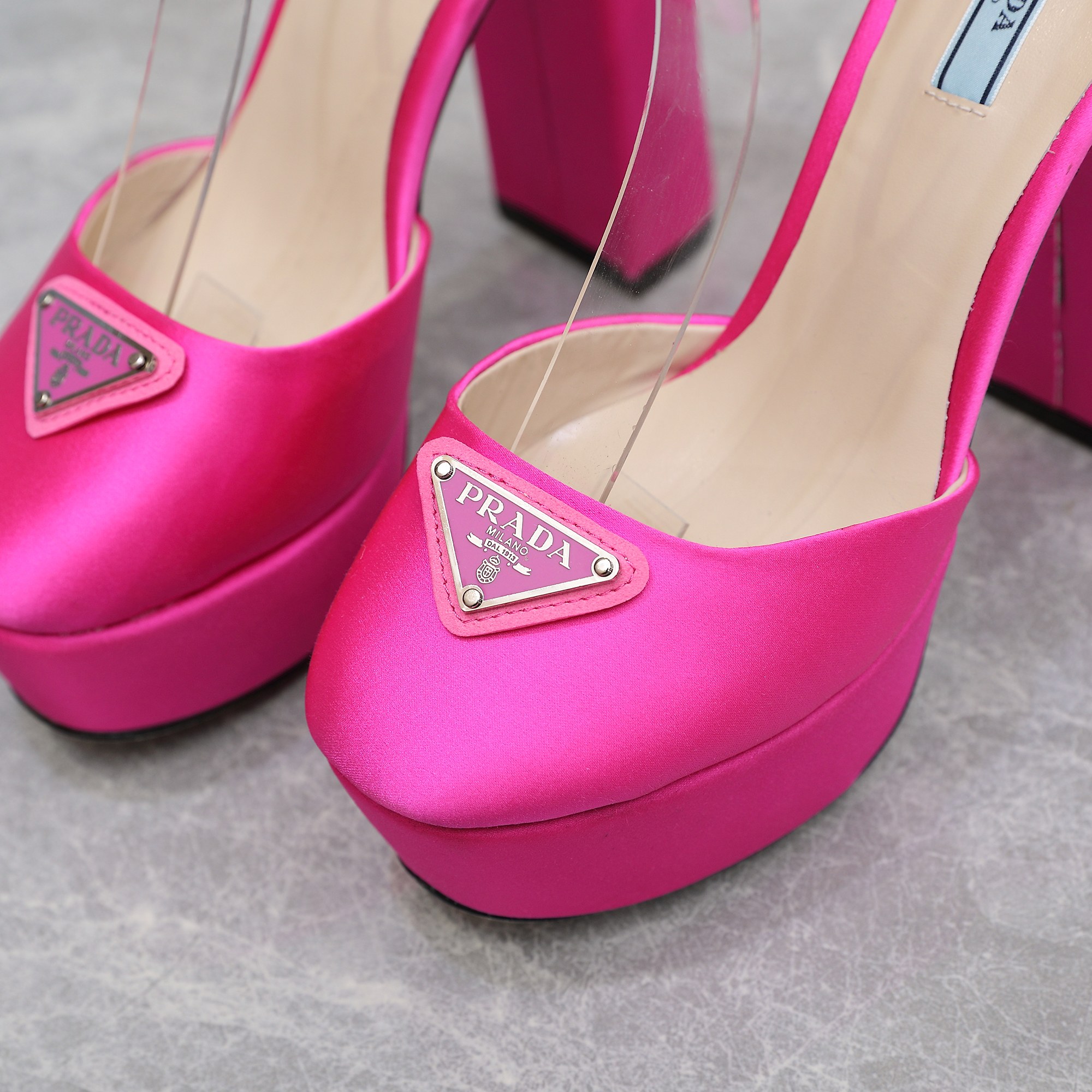 Prada Hot Pink Silk Platform Heels Ankle Strap Dress Shoes 6 a1669998983295 4512