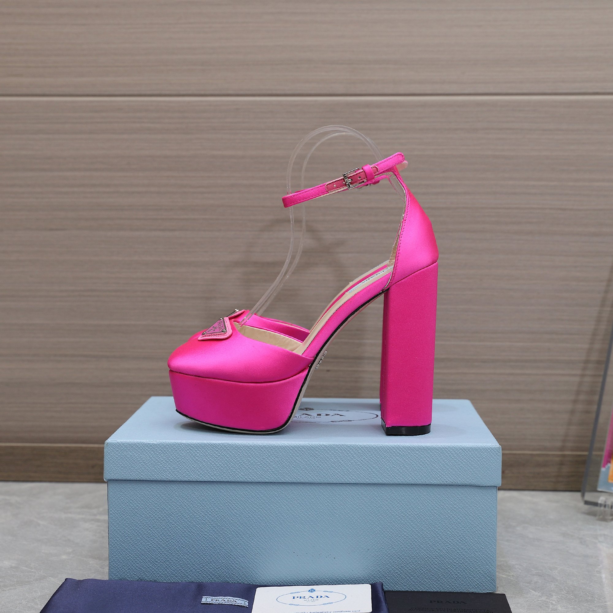 Prada Hot Pink Silk Platform Heels Ankle Strap Dress Shoes 5 a1669998984717 1467