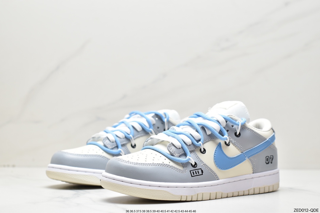 260 Nike SB Dunk Low 白灰蓝解构抽绳鞋带 DJ6188-100