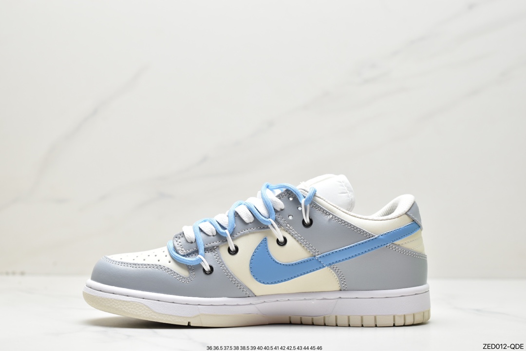 260 Nike SB Dunk Low 白灰蓝解构抽绳鞋带 DJ6188-100