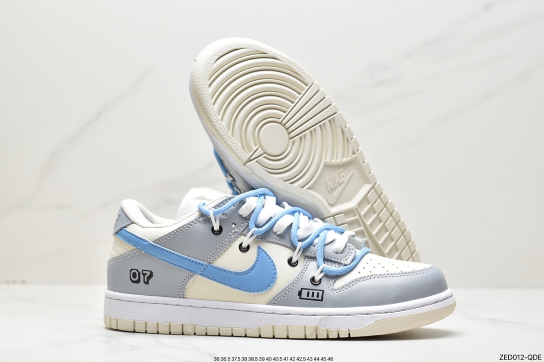 260 Nike SB Dunk Low 白灰蓝解构抽绳鞋带 DJ6188-100