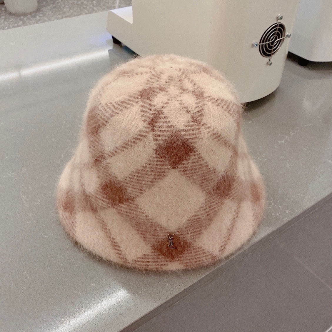 Yves Saint Laurent Hats Bucket Hat Lattice Rabbit Hair Wool