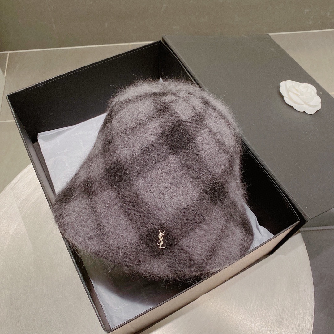 Yves Saint Laurent Cheap
 Hats Bucket Hat Lattice Rabbit Hair Wool