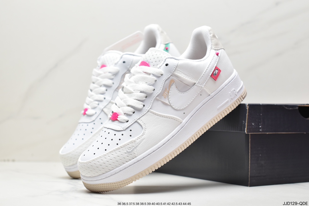 130 Nike Air Force 1 Low 空军一号低帮运动休闲板鞋白粉DX6061-111