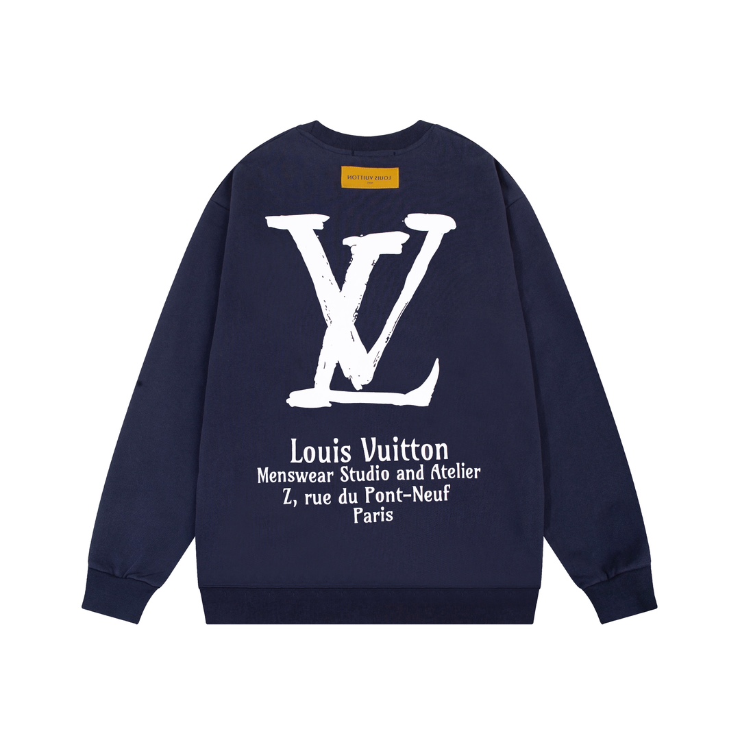 260 LOUIS VUITTON 路易威登 23ss新款前后字母印花图案金典套头圆领卫衣