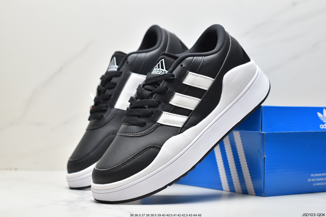 Adidas ADIMA TIC HM Low Matic series low-top thick-soled casual sports shoes ”leather white and black” IG7200