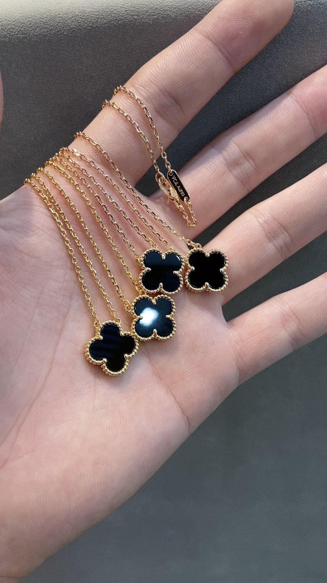 Van Cleef & Arpels vca黑玛瑙四叶草项链 对版cnc扣