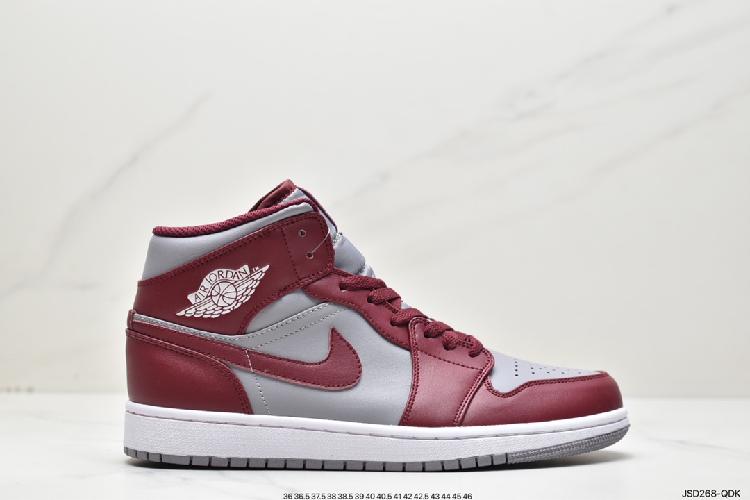 200 耐克Nike Air Jordan 1 Mid”Tan/Red beans”AJ1乔丹一代中帮篮球鞋DQ8426-615
