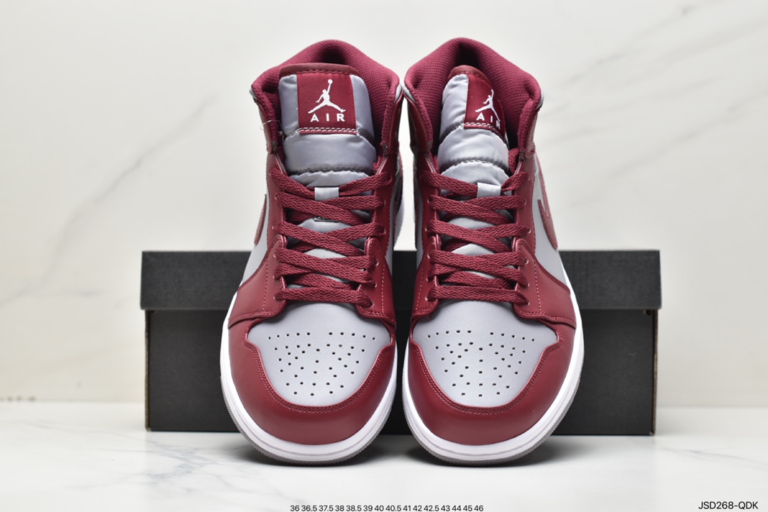 200 耐克Nike Air Jordan 1 Mid”Tan/Red beans”AJ1乔丹一代中帮篮球鞋DQ8426-615