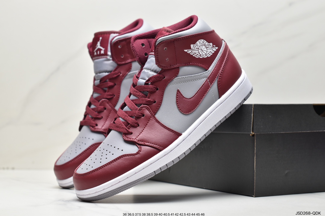 200 耐克Nike Air Jordan 1 Mid”Tan/Red beans”AJ1乔丹一代中帮篮球鞋DQ8426-615