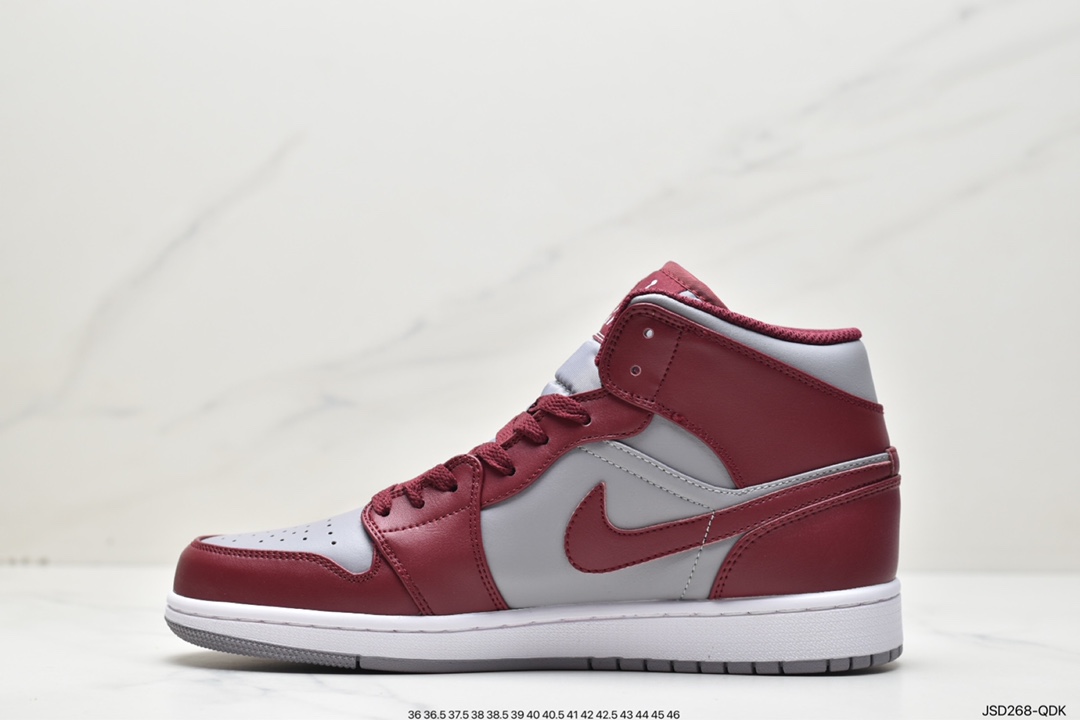 200 耐克Nike Air Jordan 1 Mid”Tan/Red beans”AJ1乔丹一代中帮篮球鞋DQ8426-615