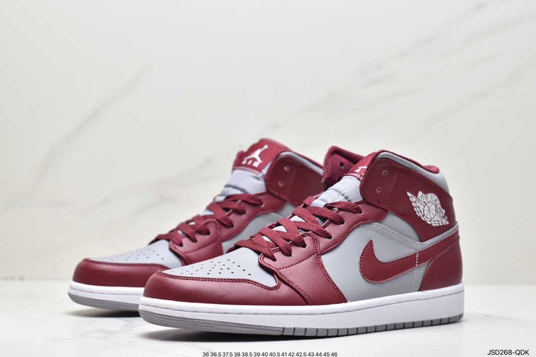200 耐克Nike Air Jordan 1 Mid”Tan/Red beans”AJ1乔丹一代中帮篮球鞋DQ8426-615